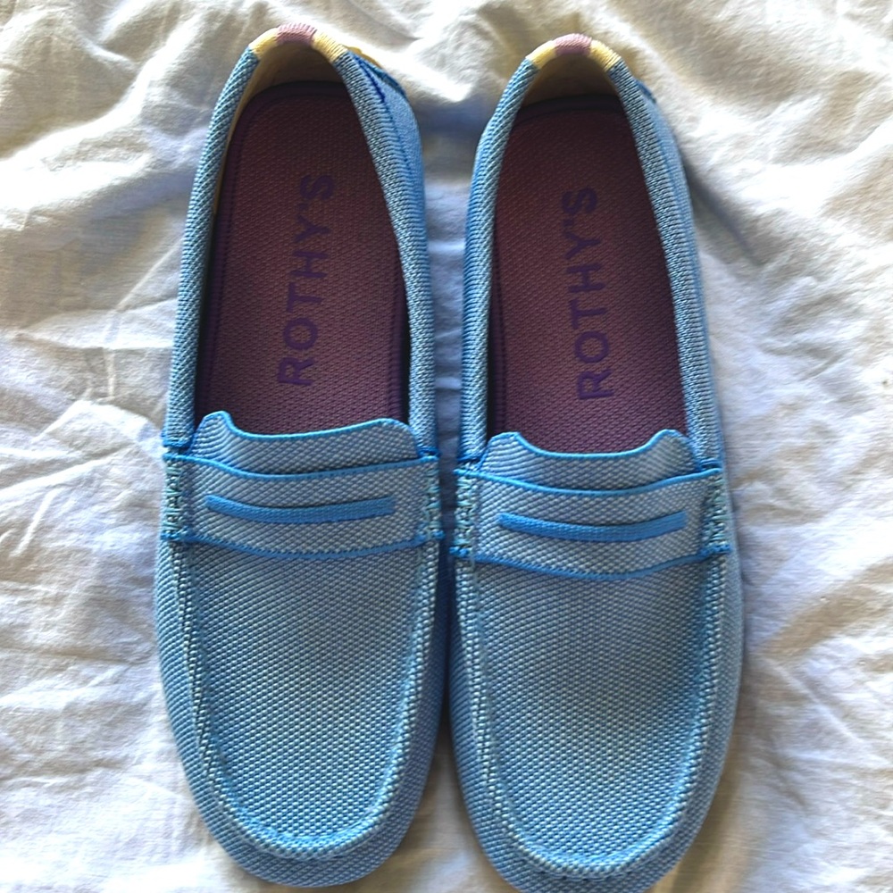 Rothy’s The Driver Loafer, Light Blue, Sz 8